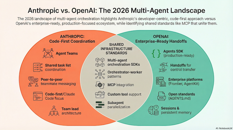 Multi-agent Orchestration Infographic Venn-diagram, Feb 2026
